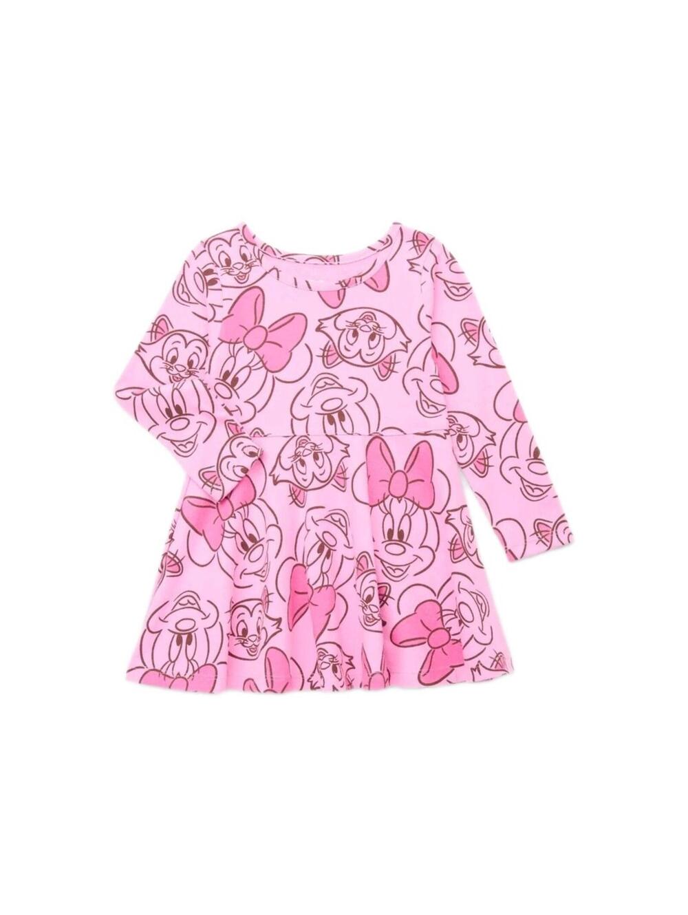 Nwt Disney Minnie Mouse Toddler Girl's Long Sleeve Dress Size 2t